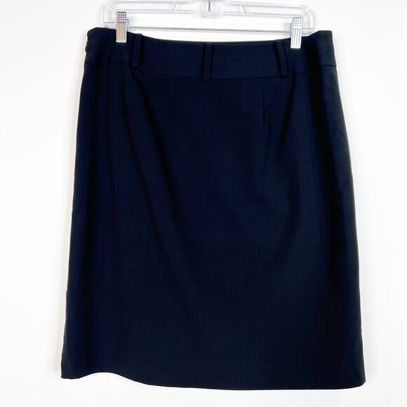 Ann Taylor LOFT Pleated Mini Skirt Size 10 Black Minimalist Lined Belt Loops - Picture 2 of 11